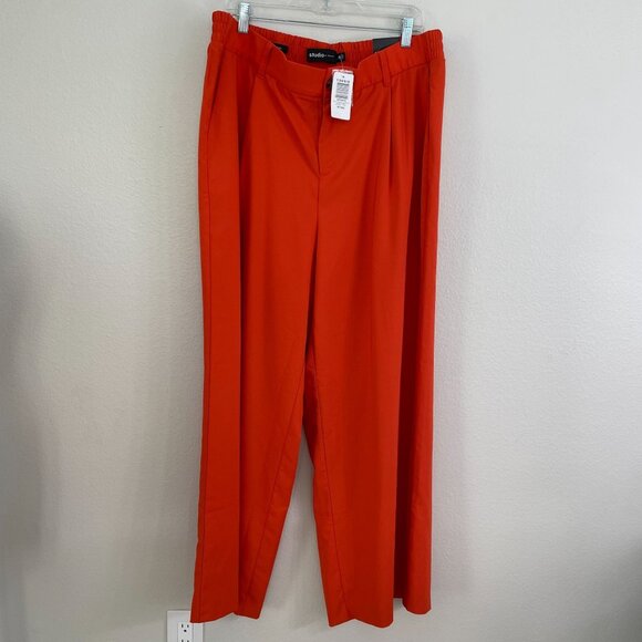 NEW Studio By Torrid Womens Plus 18 Wide Leg Pants in Pureed Pumpkin Trouser - Picture 2 of 10